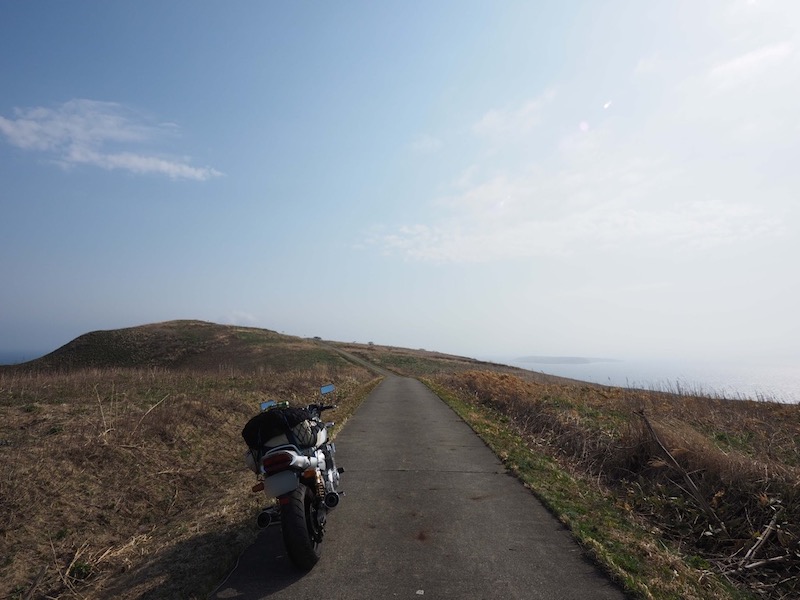天売島の道の風景